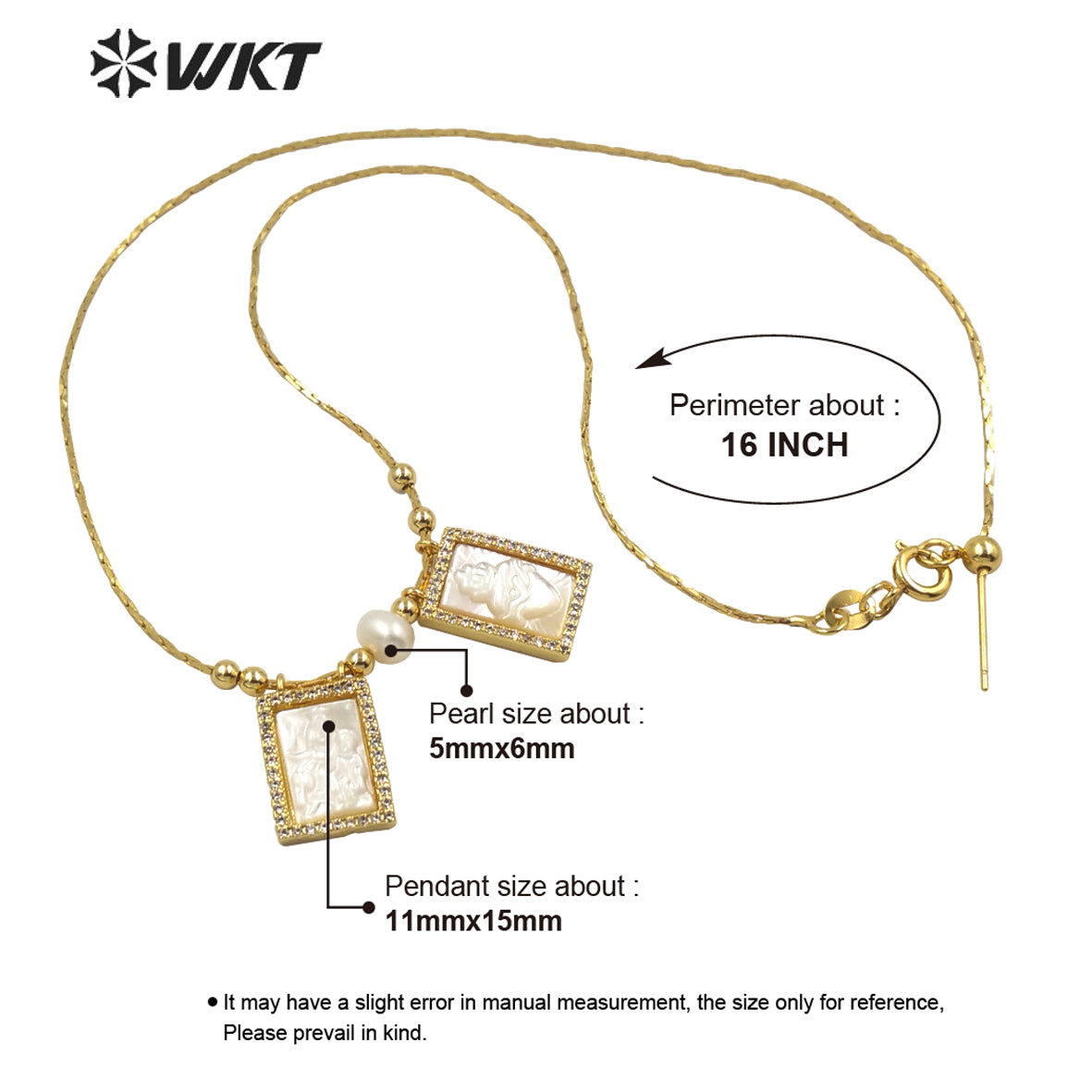 WT-JN137 Super Hot White Mother of Pearl Carved Saint Mary Heart Charm Necklace Gold Double White Shell Mary Christian Necklace