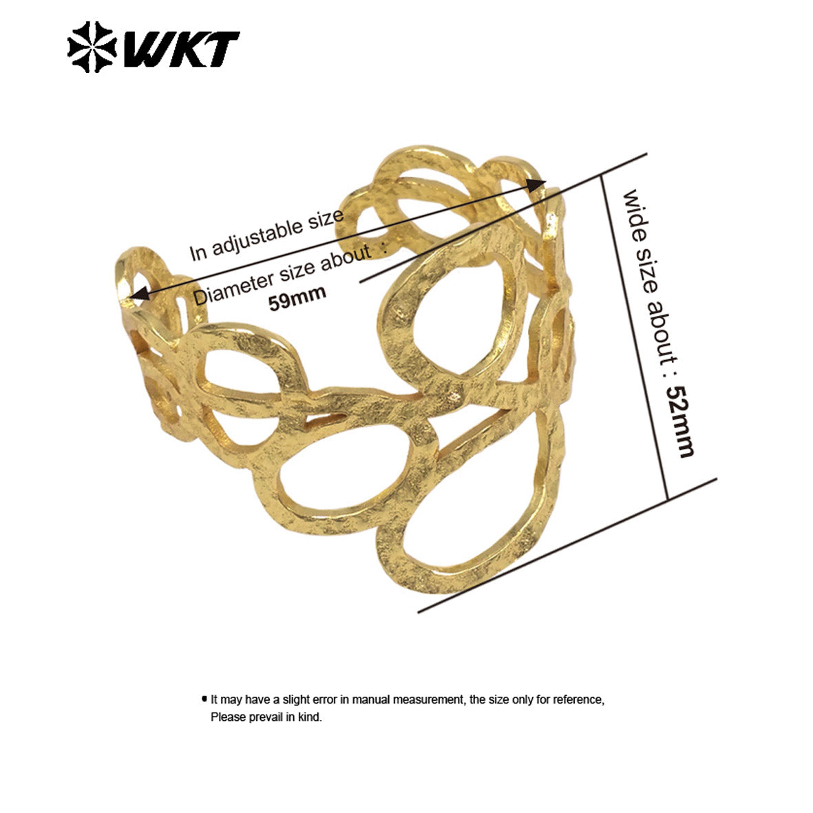 WT-B716 Unique Design 18K Gold Plated Metal Yellow Brass Woven Intertwined Eight Shape Cuff Bangle For Women Party Wearing