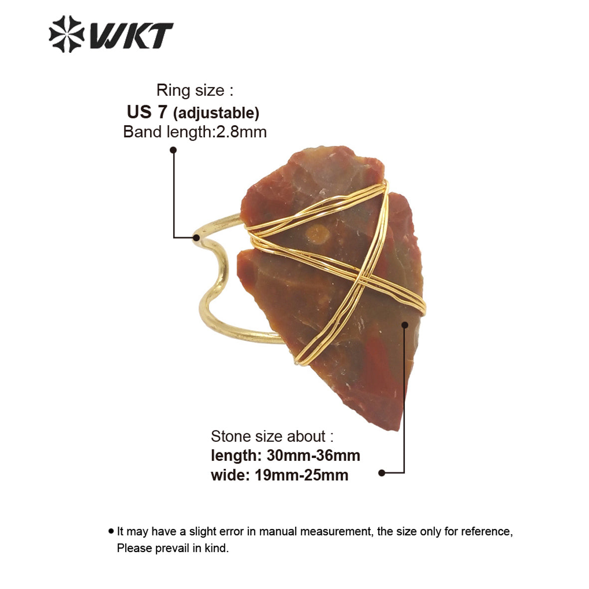 WT-R391 WKT 2022 Hot Style Vintage Ring Indian Agates Ring Natural Stone for Women New Trend Jewelry Ring Party