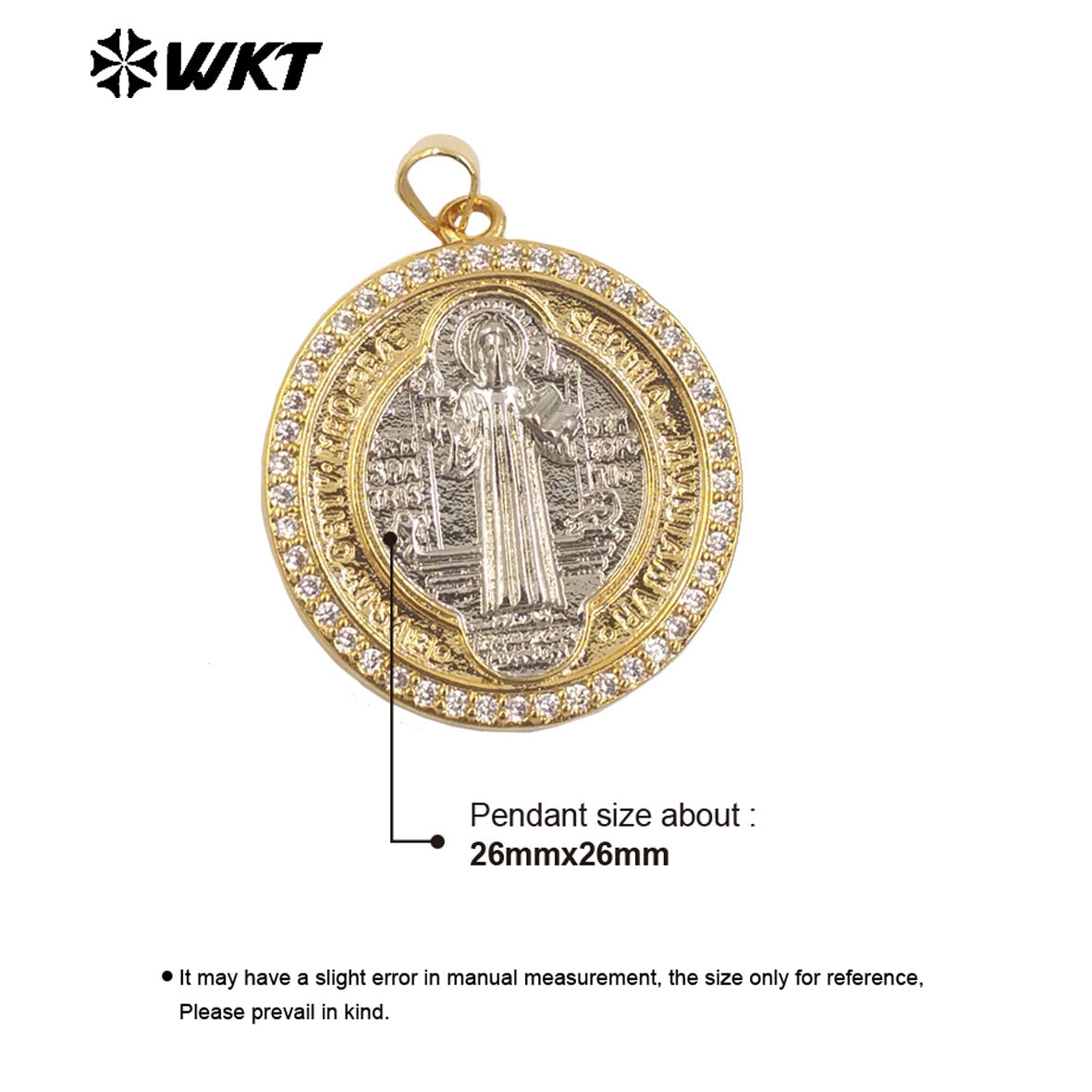 WT-MP289 Amazing New Religious Gold Electroplated St Benedict Medal Pendants for Jewelry Necklace