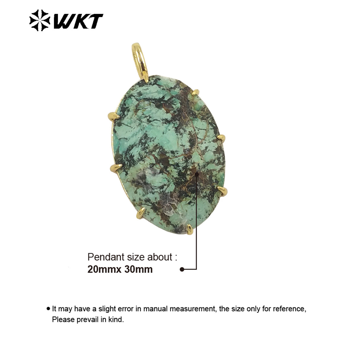 WT-P1912 New Precious Stone Design Pendant 18k Real Gold Plated Claw Setting Oval Amazonite Amethyst Stone Pendants for Birthday