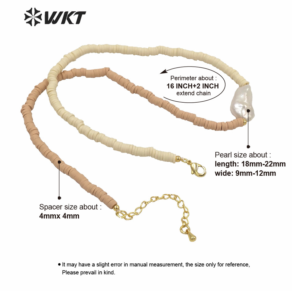 WT-JN130 Amazing Hand Make Strands 4mm Resin Beads Pearl Themed Necklace Lady Loved Natural Pearl Choker Necklace With Sand Color