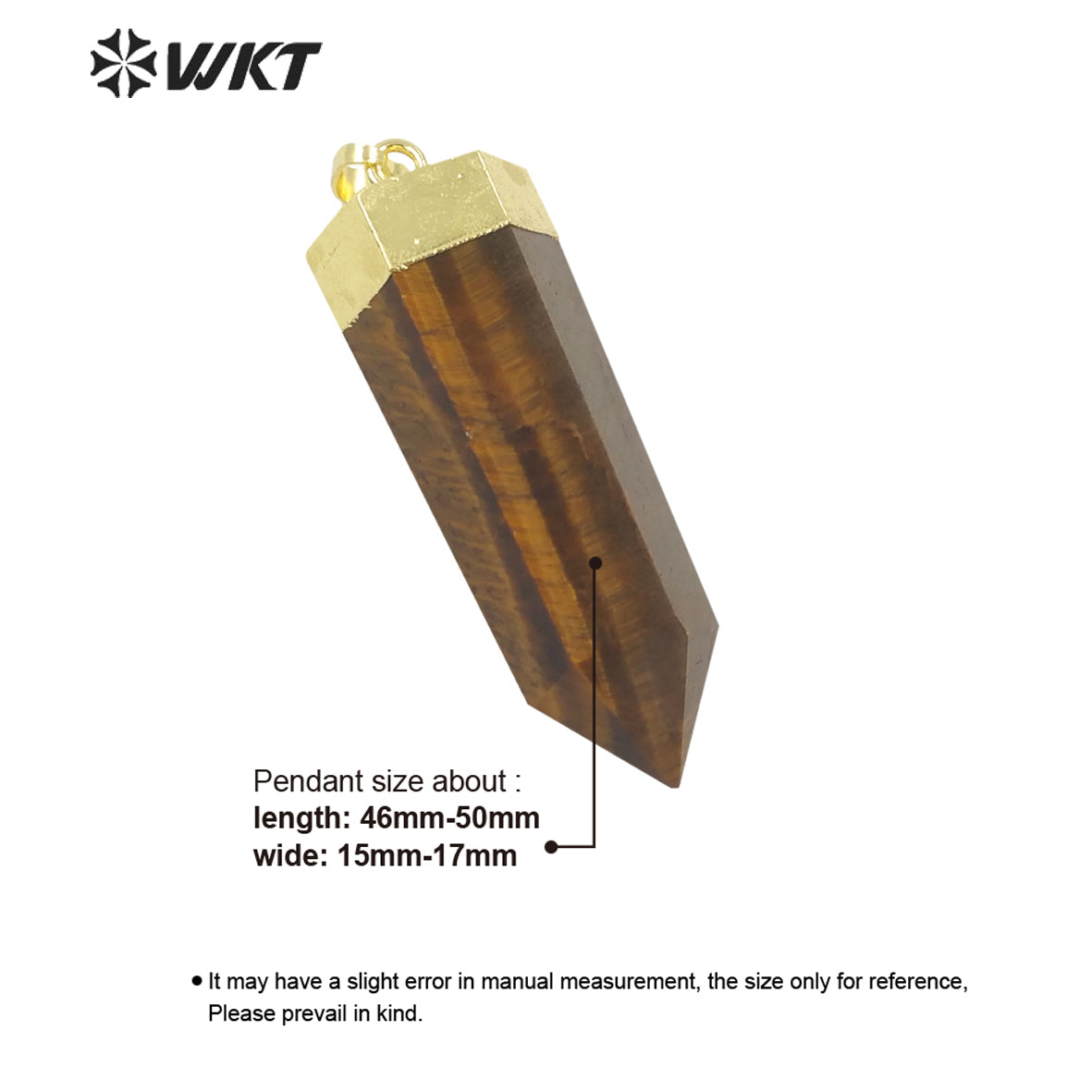WT-P1717 Wholesale Gold Plated Natural Tiger Eye Stone Pendant Women Gold Healing Spirit Hexagon Jewelry Pendant for Necklace