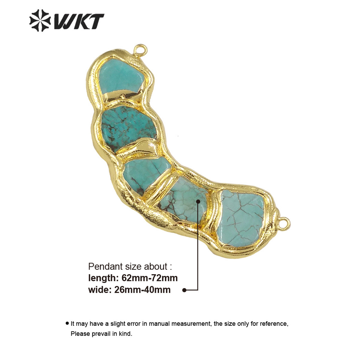 WT-P1955 New Design Five Turquoise Stone Assemble Made Vintage Bohemian Gold Plated Double Loops Necklace Findings