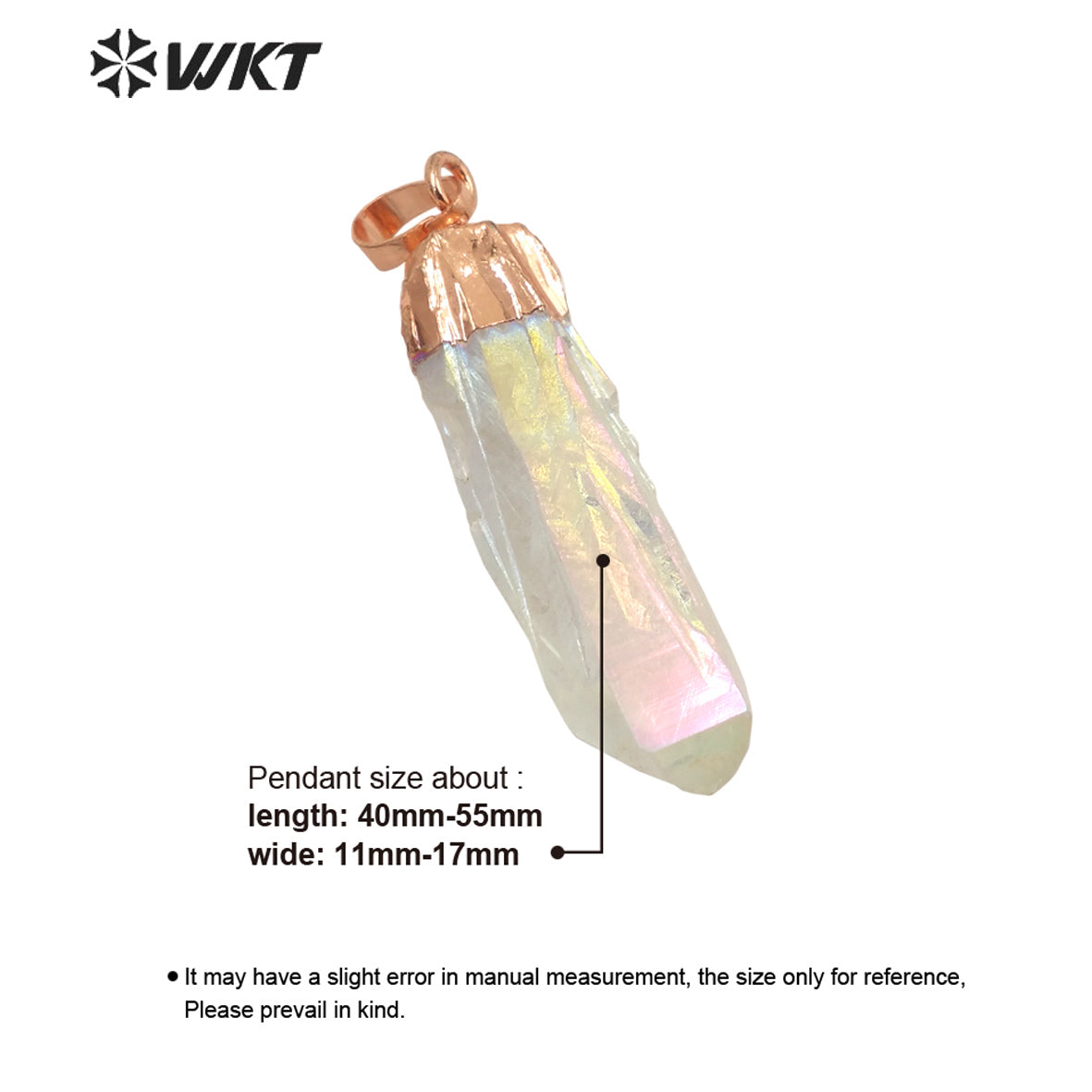 WT-P1737 Best and Fashion Aura Crystal Quartz Stone Beautiful Lady Fine Jewelry Pendant for Lady Shine and Moving for Gift