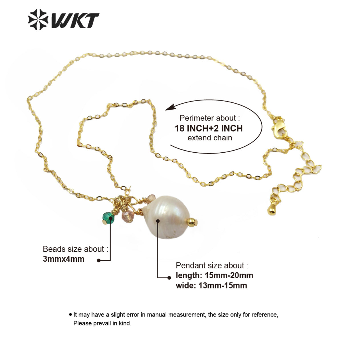 WT-JN108 New Arrival Natural Pearl Necklace and Color Beads Women Stylish Charm Jewelry Pearl Necklace in Stock