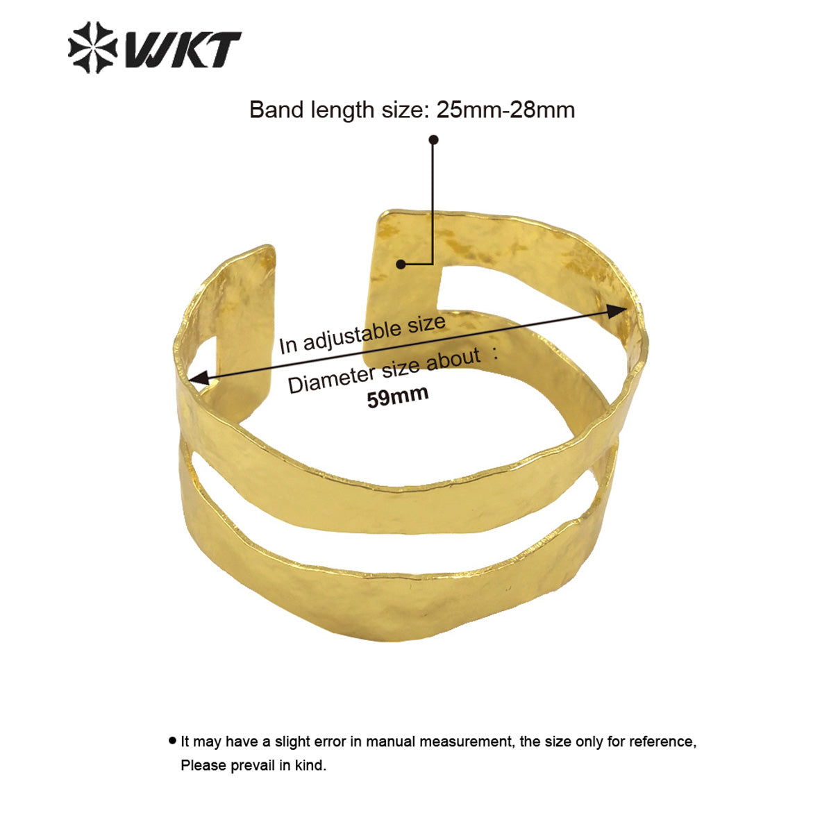 WT-B654 Wholesale 18K Real Gold Plated Yellow Brass Resist Tarnishable Fashion Simple Metal Bangle for Party