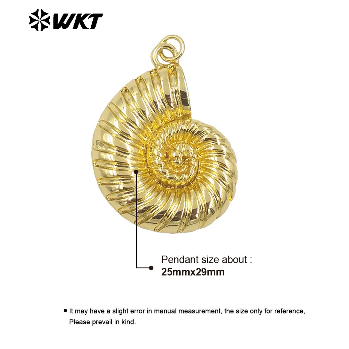WT-MP290 New Spring Design 18K Full Gold Plated Trumpet Shape Jewelry Charms for Necklace Design Unisex Pendants