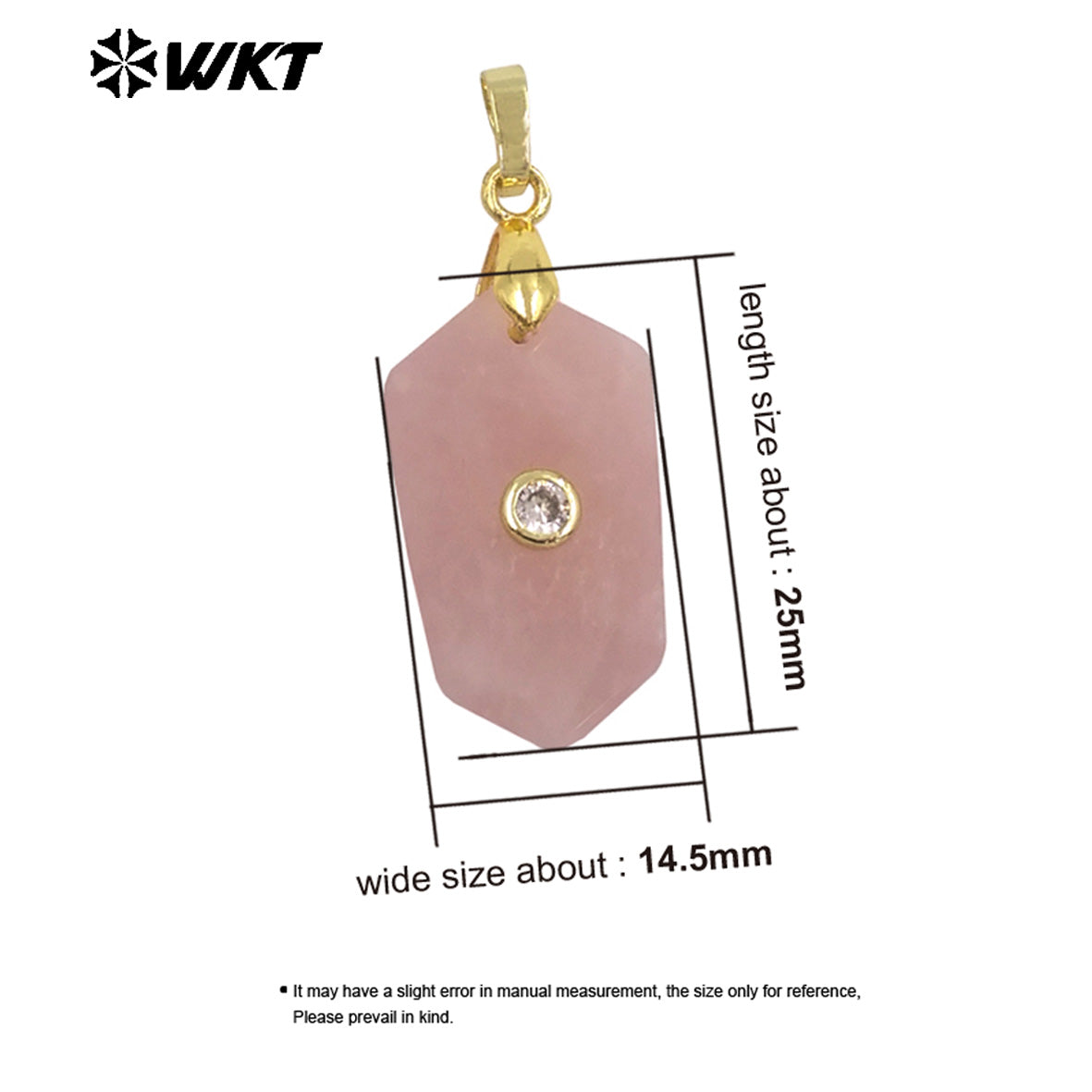 WT-P2017 Delicate Geometric Shape Multi Colors Natural Gemstones Set In Zircon Small Pendants For Trendy Jewelry Handmade