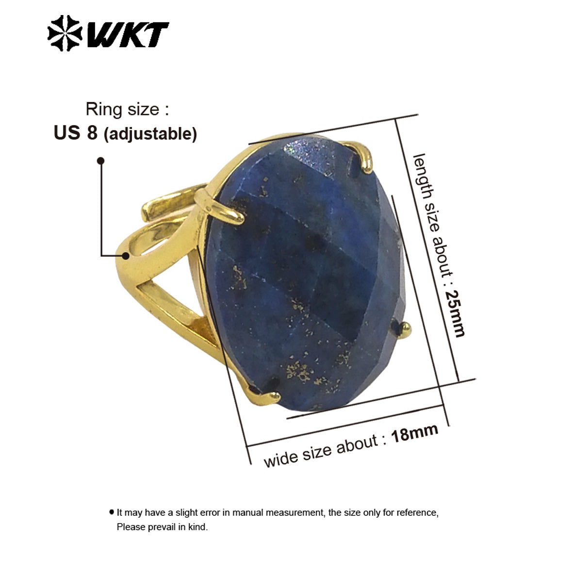 WT-R604 Good Quality Gold Electroplated Faceted Multiple Natural Gemstones Rings For Friends Fashionable Jewelry Present