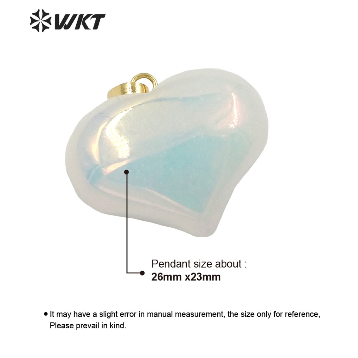 WT-P1707 Wholesale Fashion Gold Aura Crystal Quartz Heart Stone Pendant Simple Hoop Natural Flash rainbow Heart Pendant