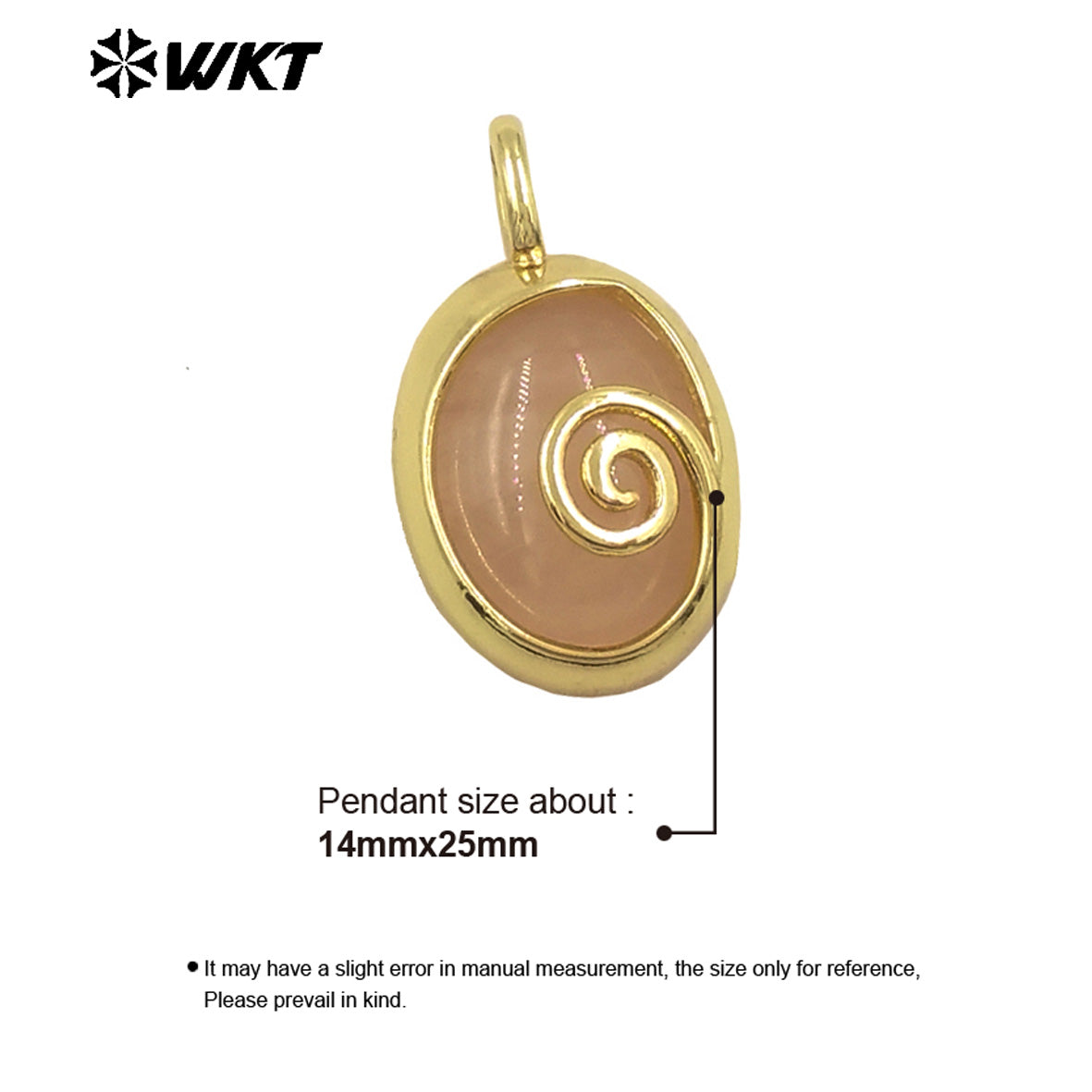 WT-P1992 Newest Design Small Oval Rotation Metal With Natural Gemstone Charms for Jewelry Match
