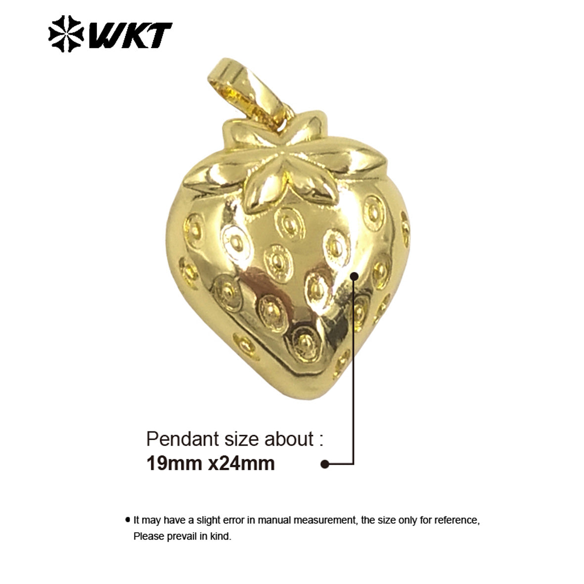 JFE154 Newest Fashion Yellow Brass With Drop Oil Full Gold Plated Pendant Strawberry Shape For Jewelry Decoration Finding