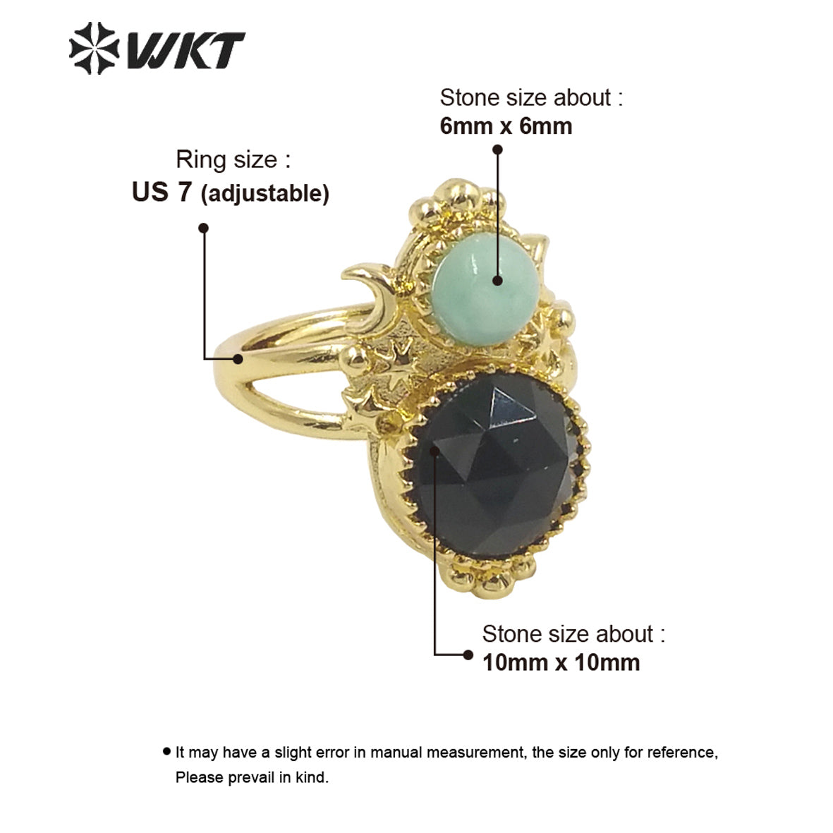 WT-R477 New Design Vintage Gemstone Ring With Pearl Charms Women Fashion Gold Plated Peacock Stone Ring Boho Charming Ring