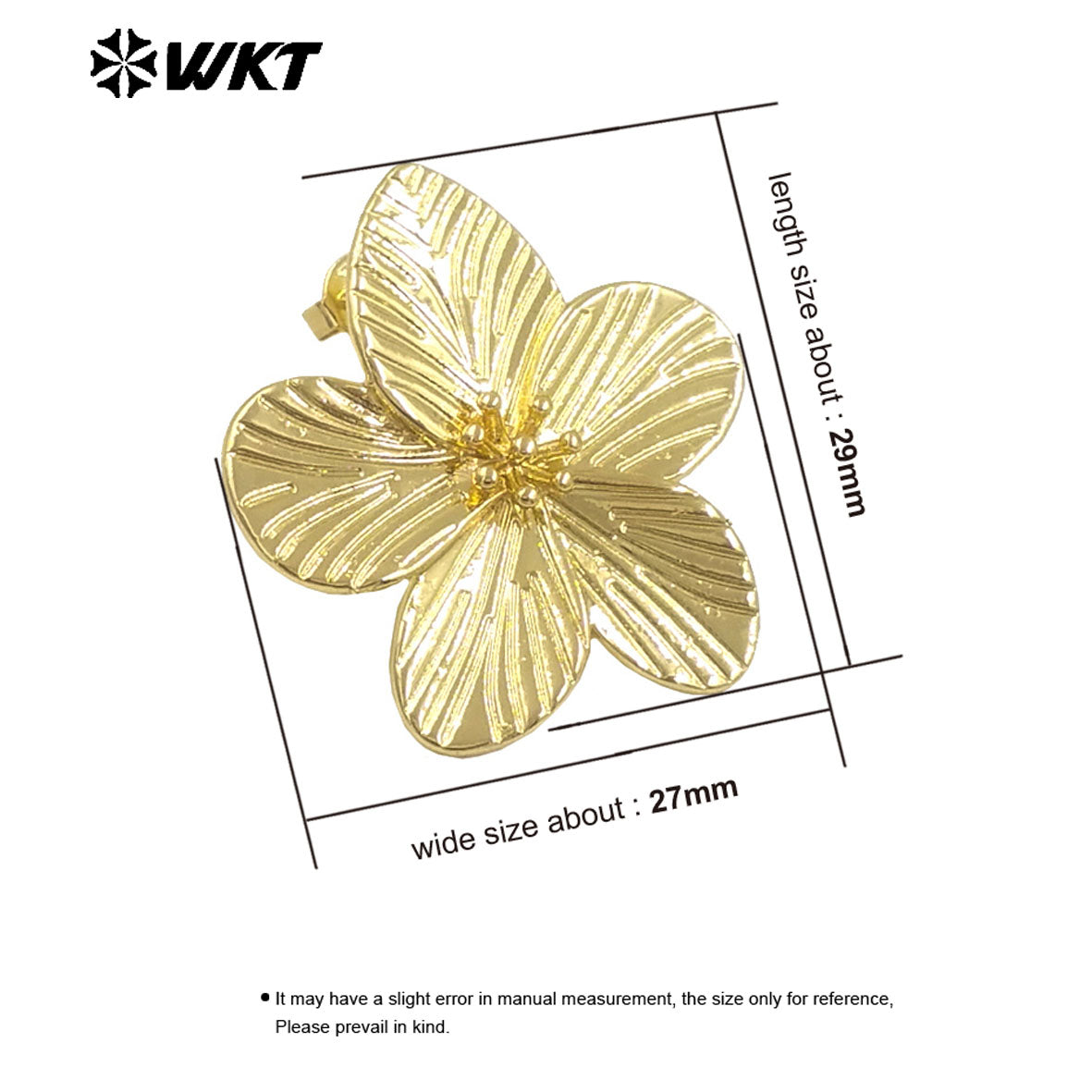 WT-E760 Explosive New Products Flower Shape 18K Gold Plated and Silver Earrings for Women As Birthday and Anniversary Gifts