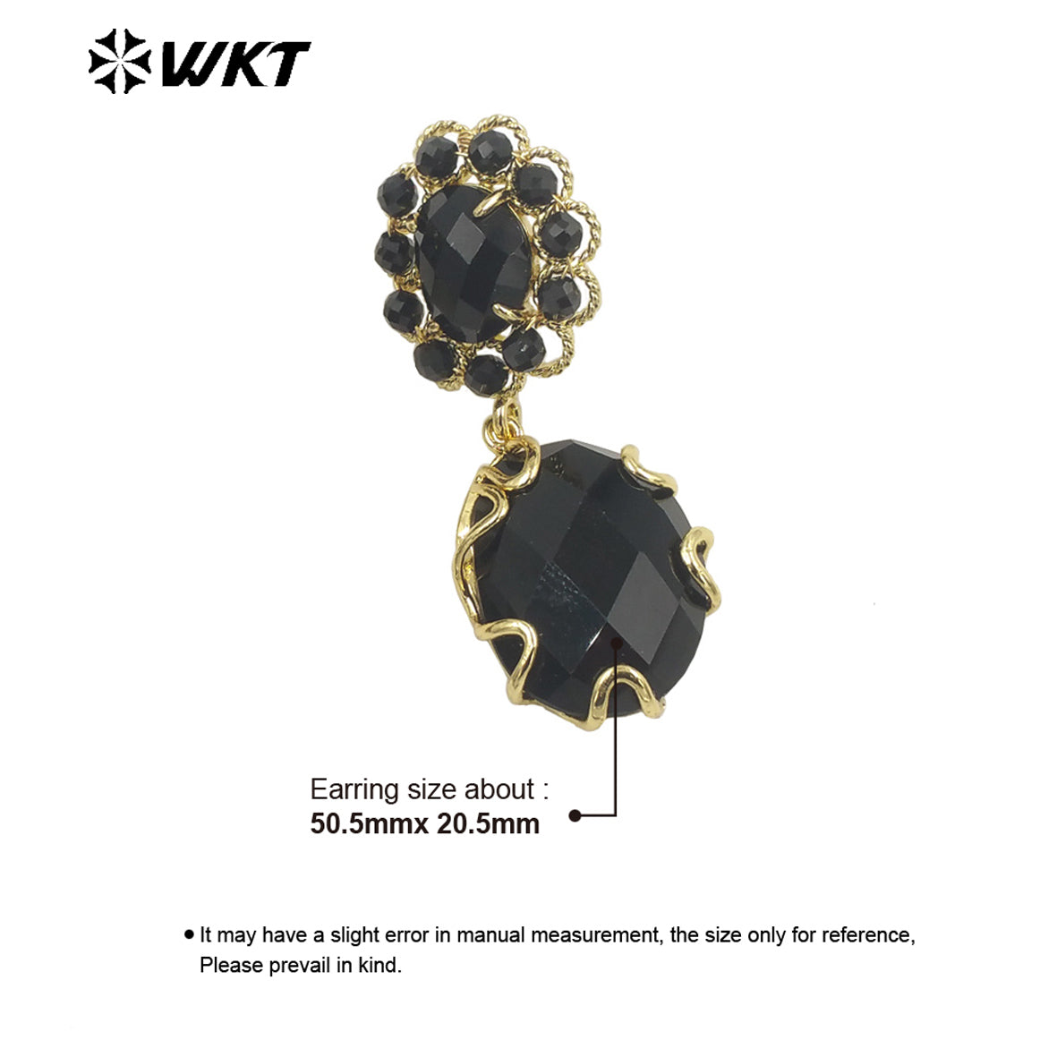 WT-E720 Gorgeous Faceted Stone Made Earrings Women Gold Claw Setting Handmade Sun Stone Dangle Earrings INS Hot Charming Earring