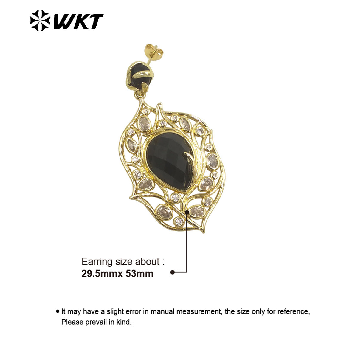 WT-ME090 Wholesale Fashion 18k Real Gold Plated Resist Tarnishable Gemstone Women Earrings for Vacation Earrings Studs
