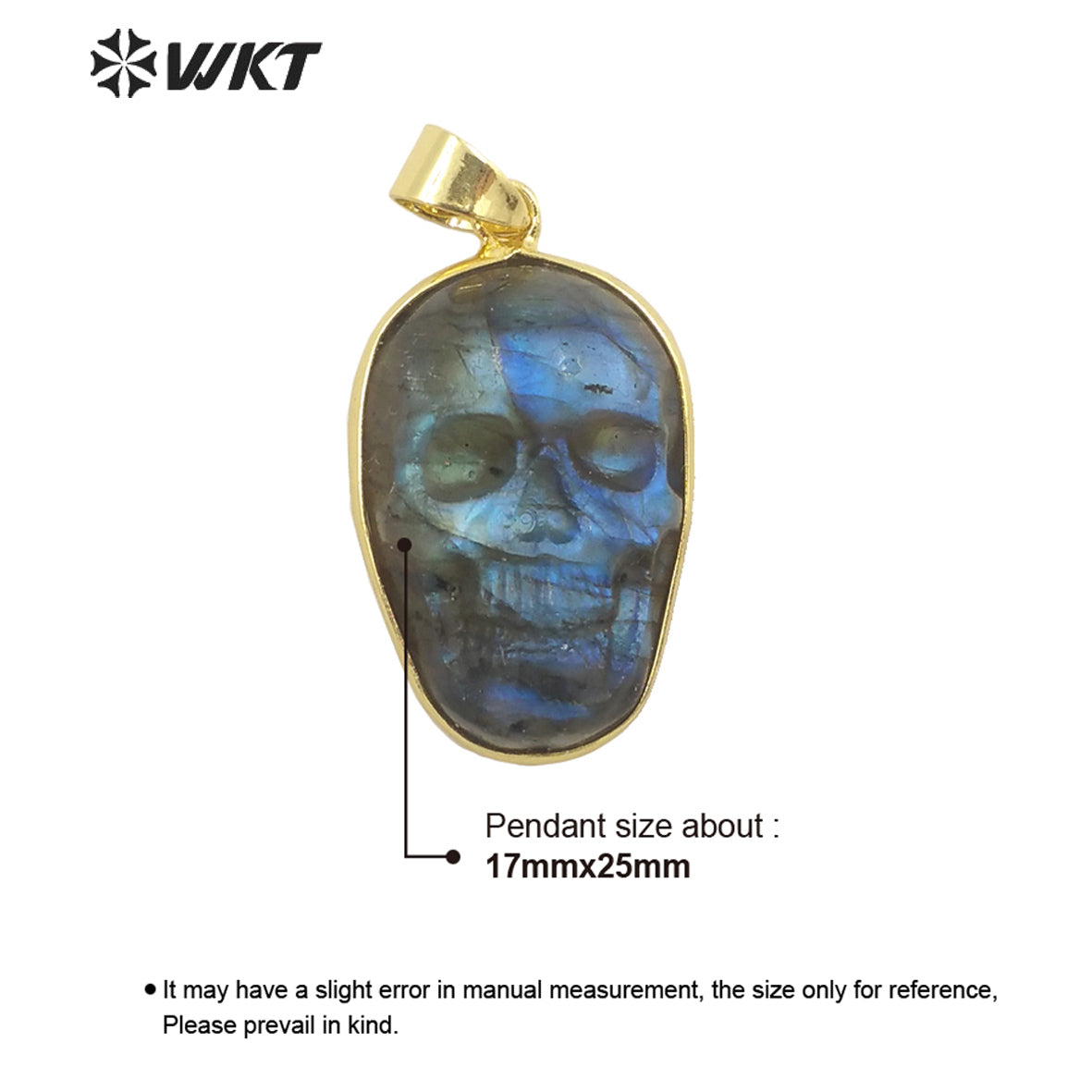 WT-P1749 Amazing Fashion Bright Hand Carved Natural Labradorite Skull Pendant Hot Loose Gemstone for Gift and Party so Nice