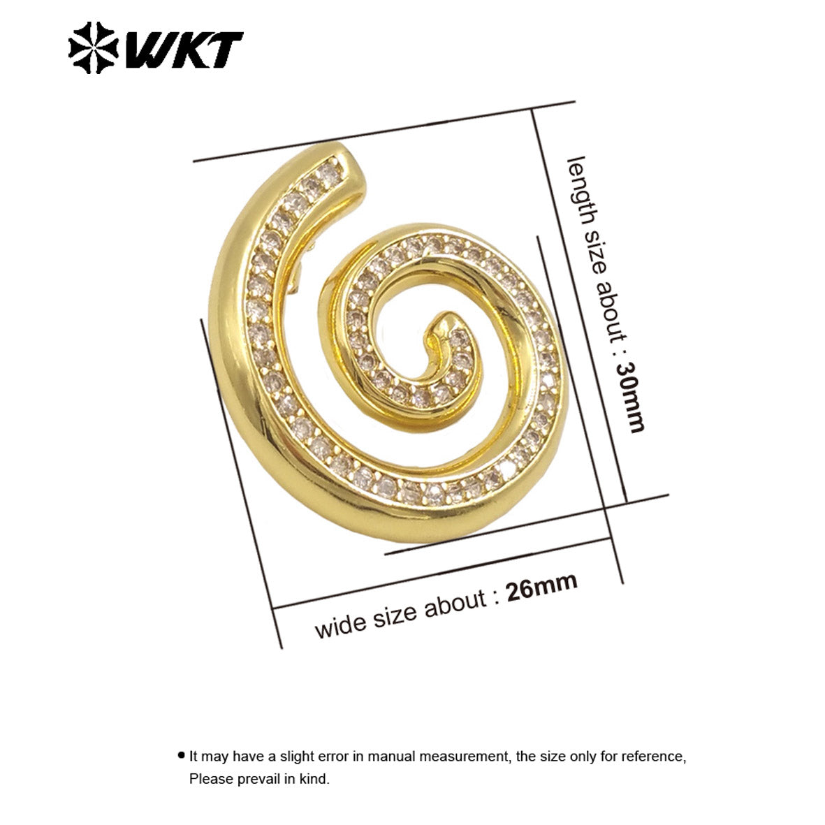 WT-ME111 New Exquisite 18K Gold Plated Mosquito Coil Cubic Zircon High Quality Earrings for Women As Daily Fashion Jewelry