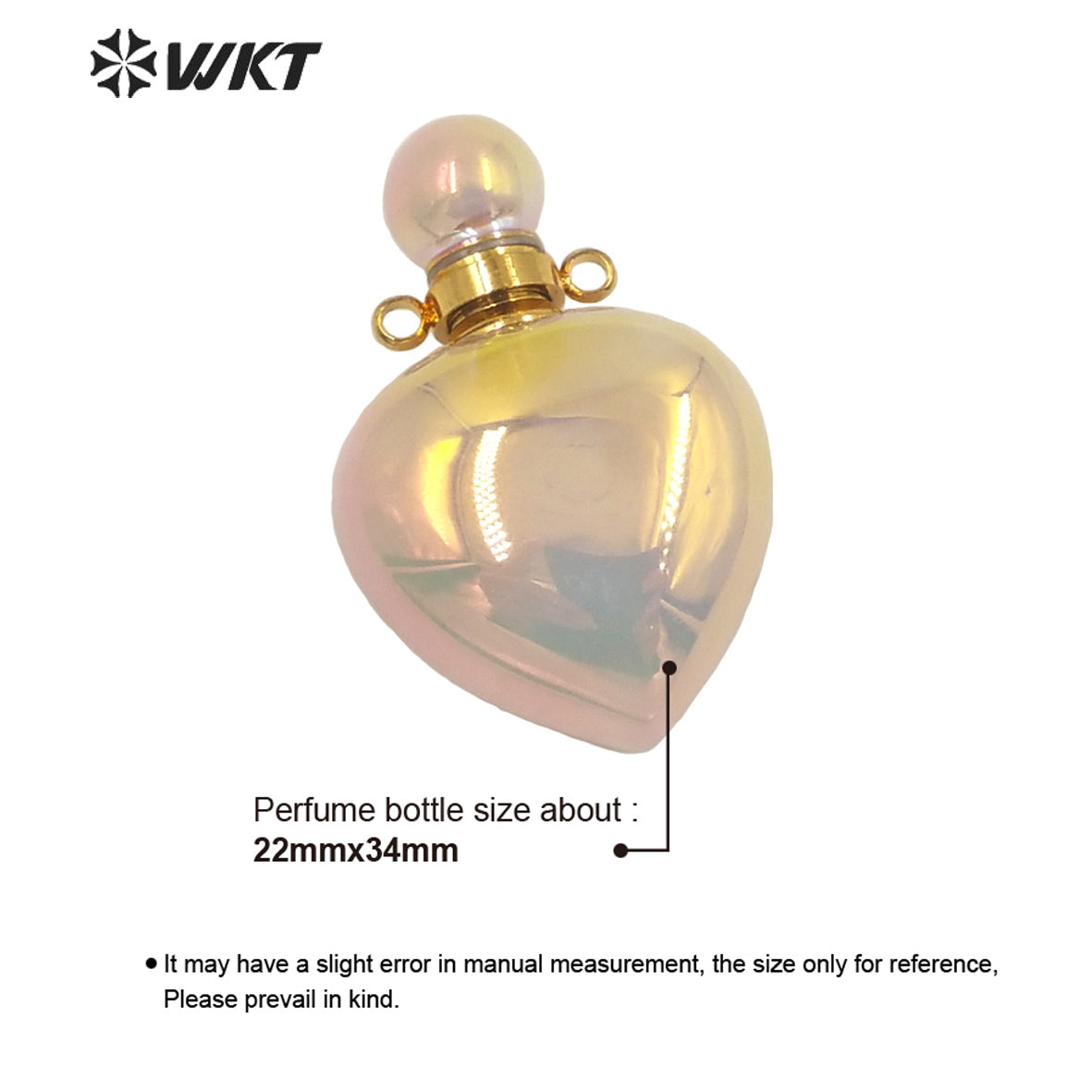 WT-P1647 Wholesale New Color Natural Rose Quartz Stone with Aura Heart Pendant Women Fashion Gold pink Aura Heart Perfume Bottle