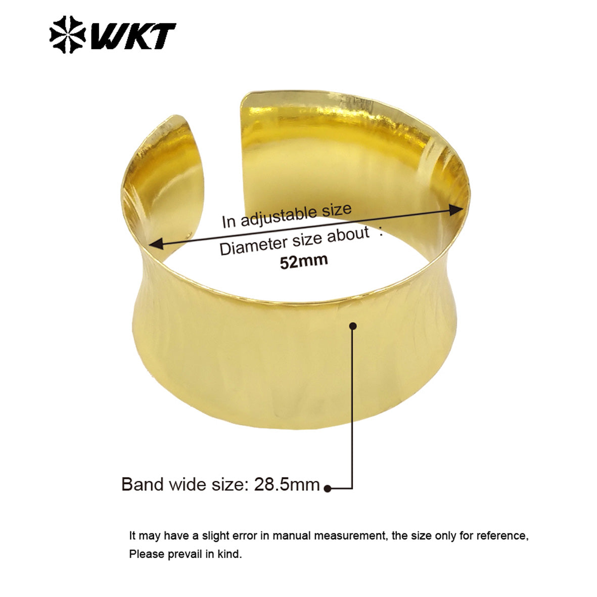 WT-B660 Big Overstate America Trendy 18K Nontarnishable Brass Metal Women Bangle in Adjustable