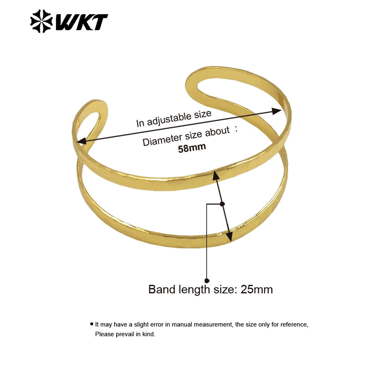 WT-B671 Wholesale Exquisite Simple 18K Gold Plated Natural Yellow Brass Gold Bracelet for Men and Women As Daily Decoration