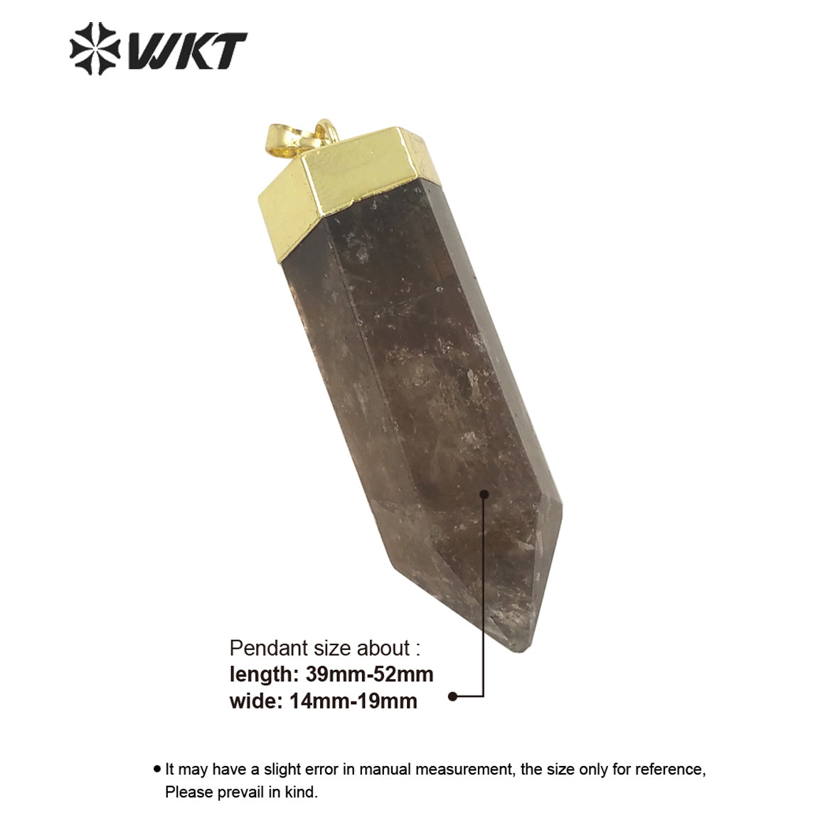 WT-P1710 Amazing Gold Top Natural Gemstone Hexagon Spirit Quartz Healing Stone Pendant Women Jewelry Design Necklace Pendant