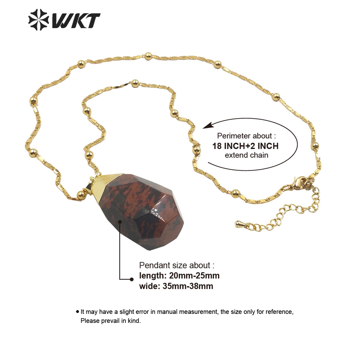 WT-N1209 Newest Natural Gemstone Necklace Gold Plated Stylish Women Charm Jewelry Natural Stone Necklace
