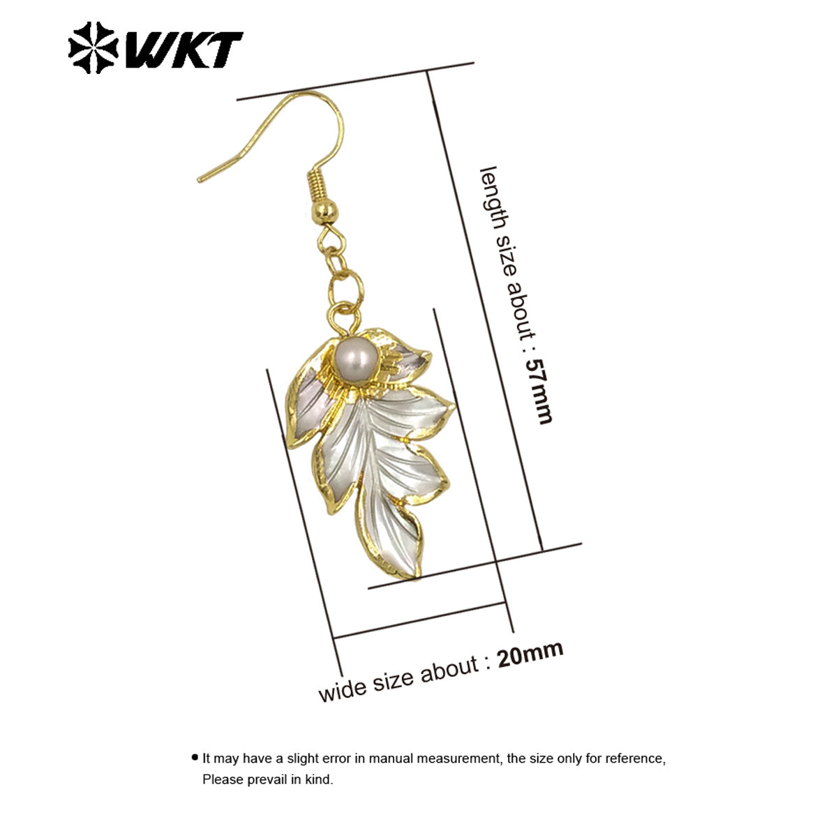 WT-MPE143 Charming 18K Gold Plated Natural Pearl Women Long Earrings for Work Daily Decorative Jewelry Finished As Special Gift