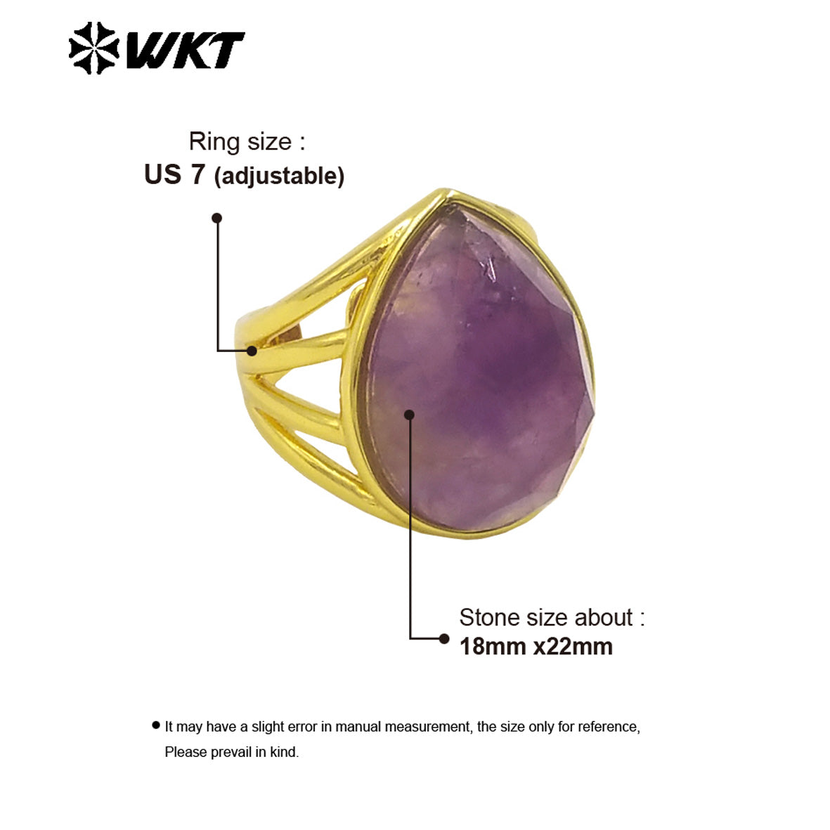 WT-R425 Wholesale Fashion Gold Bezel Natural Teardrop Stone Ring Amazing Gorgeous 18k Resist Tarnishable Lapis Drop Ring