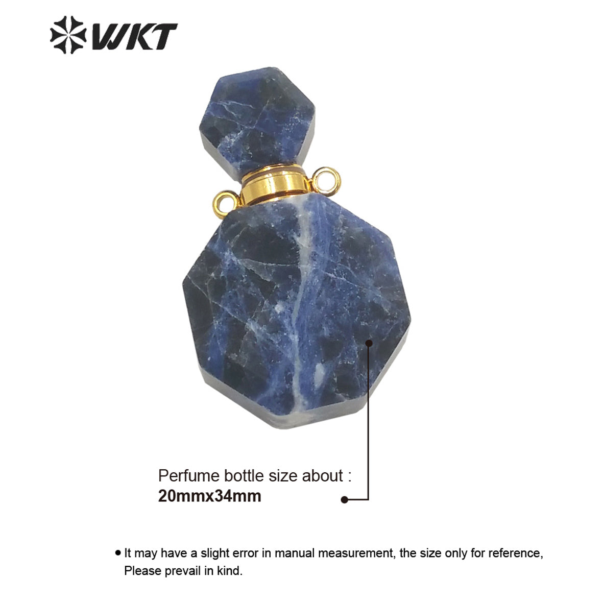 WT-P1759 WKT Hot Sale! Natural Stone Perfume Bottle Pendant Pink Quartz Amethyst Amazonite Pendant Jewelry Necklace Accessory