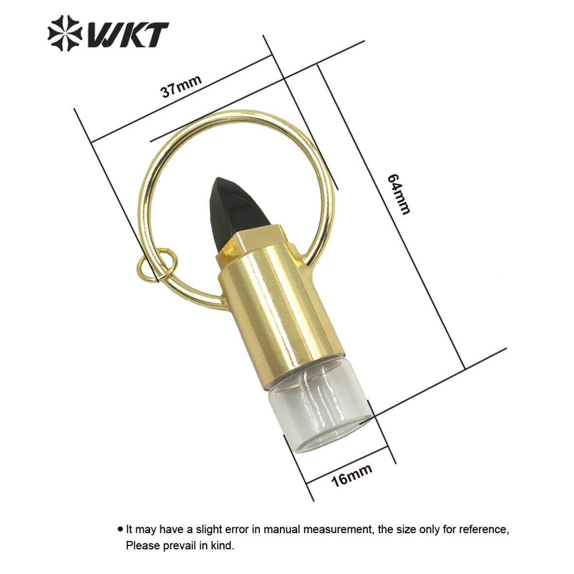 WT-P1664 Wholesale Gorgeous WKT Gold Fashion Natural Stone Lips Shape Roll Perfume Bottle Pendant for Women Gift