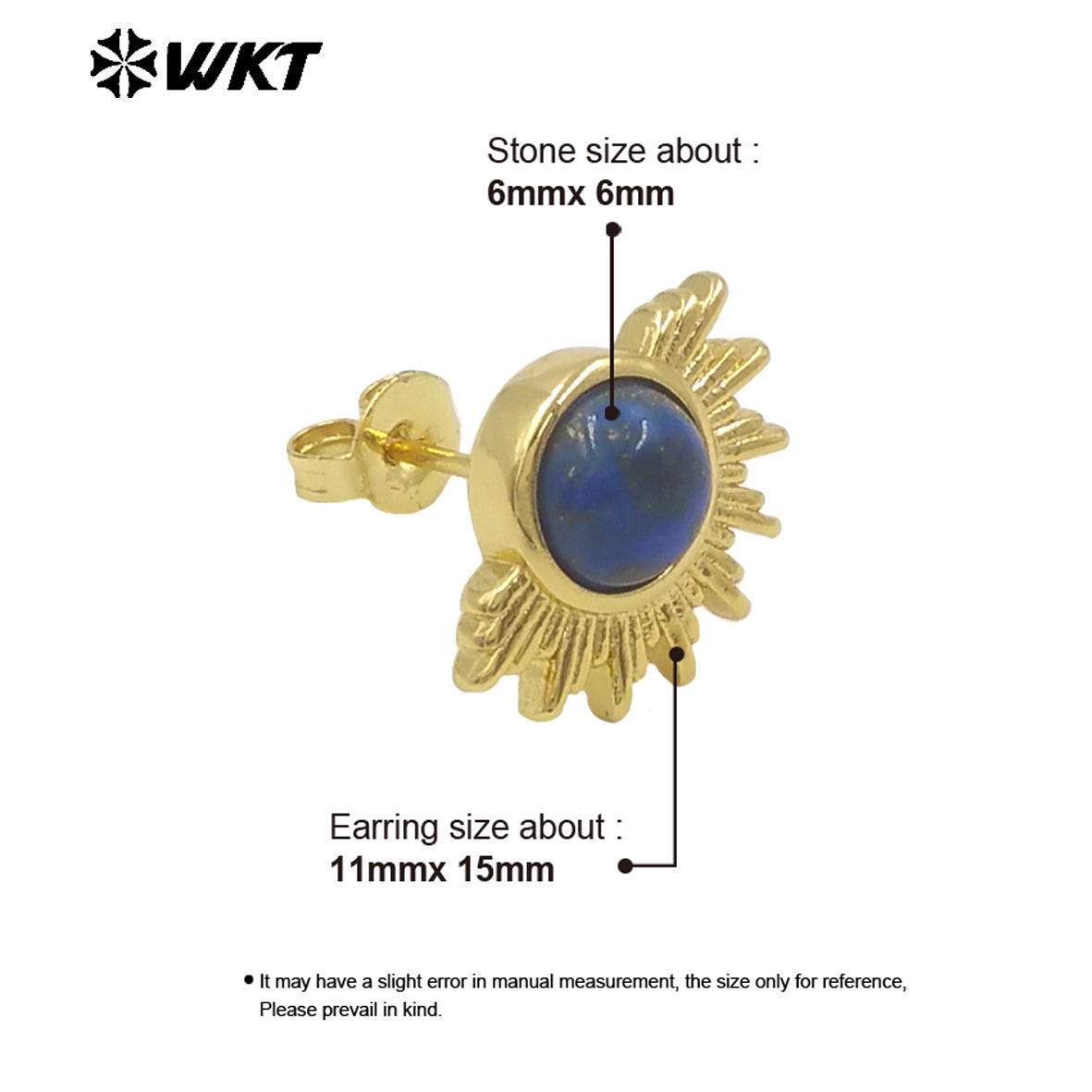 WT-E773 New Design Wholesale Natural Round Gemstone Multi-Colored Women's Earring Studs As Daily Jewelry and Birthday Gifts
