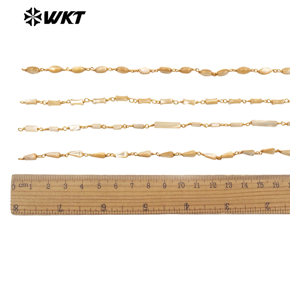 WT-RBC240 New Handmade Wire Wrapped Natural Trumpet Shell Beads Jewelry Chain for Necklace or DIY Making Findings