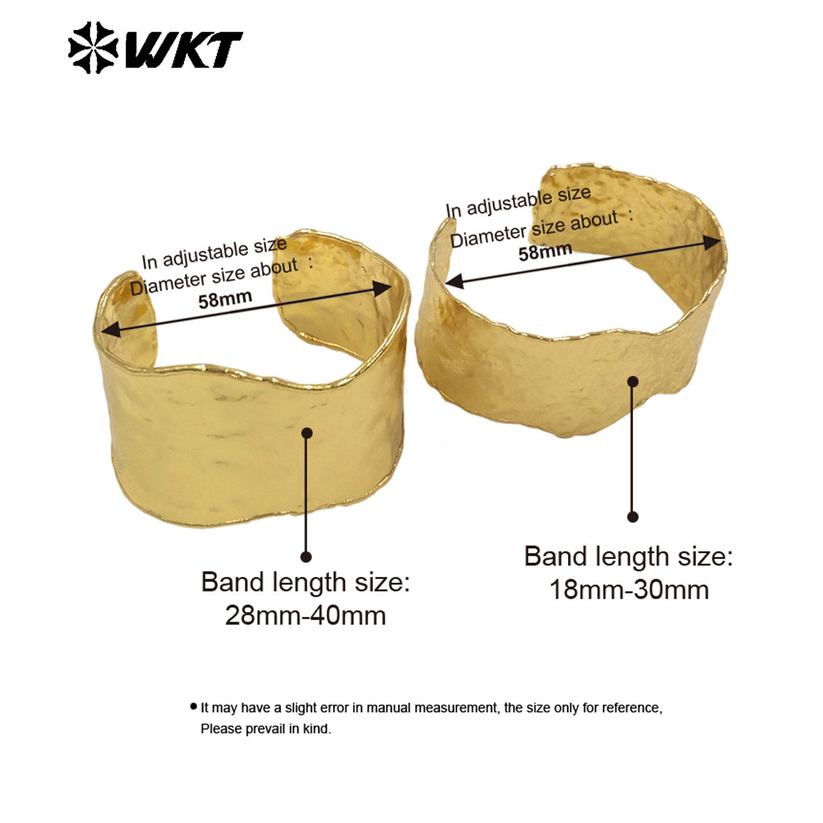 WT-B701 Boutique Yellow Brass 18K Gold Plated Uneven And Smooth Double Designs Women Cuff Bangles For Fashion Patry Jewelry