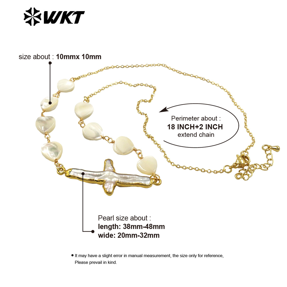 WT-JN301 Wholesale Private Label Religious 18K Gold Plated Love Beads Cross Pendant Women Necklace As Birthday Gift Jewelry
