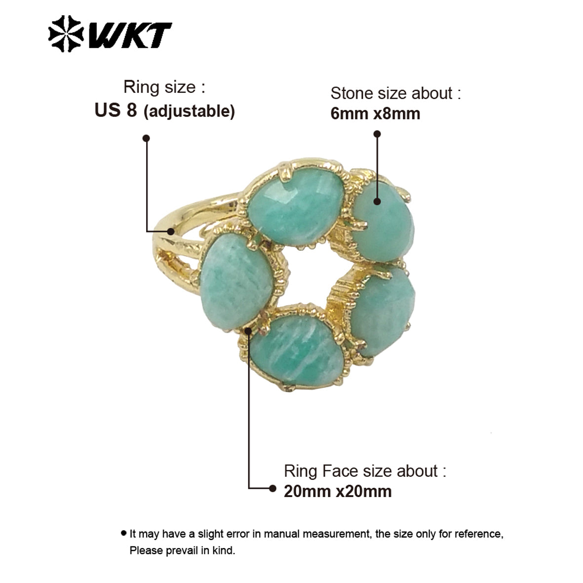 WT-R528 Wholesale New Colorful Gemstone Made Assemble Flower Stone Women Ring With Claw Setting for Anniversary