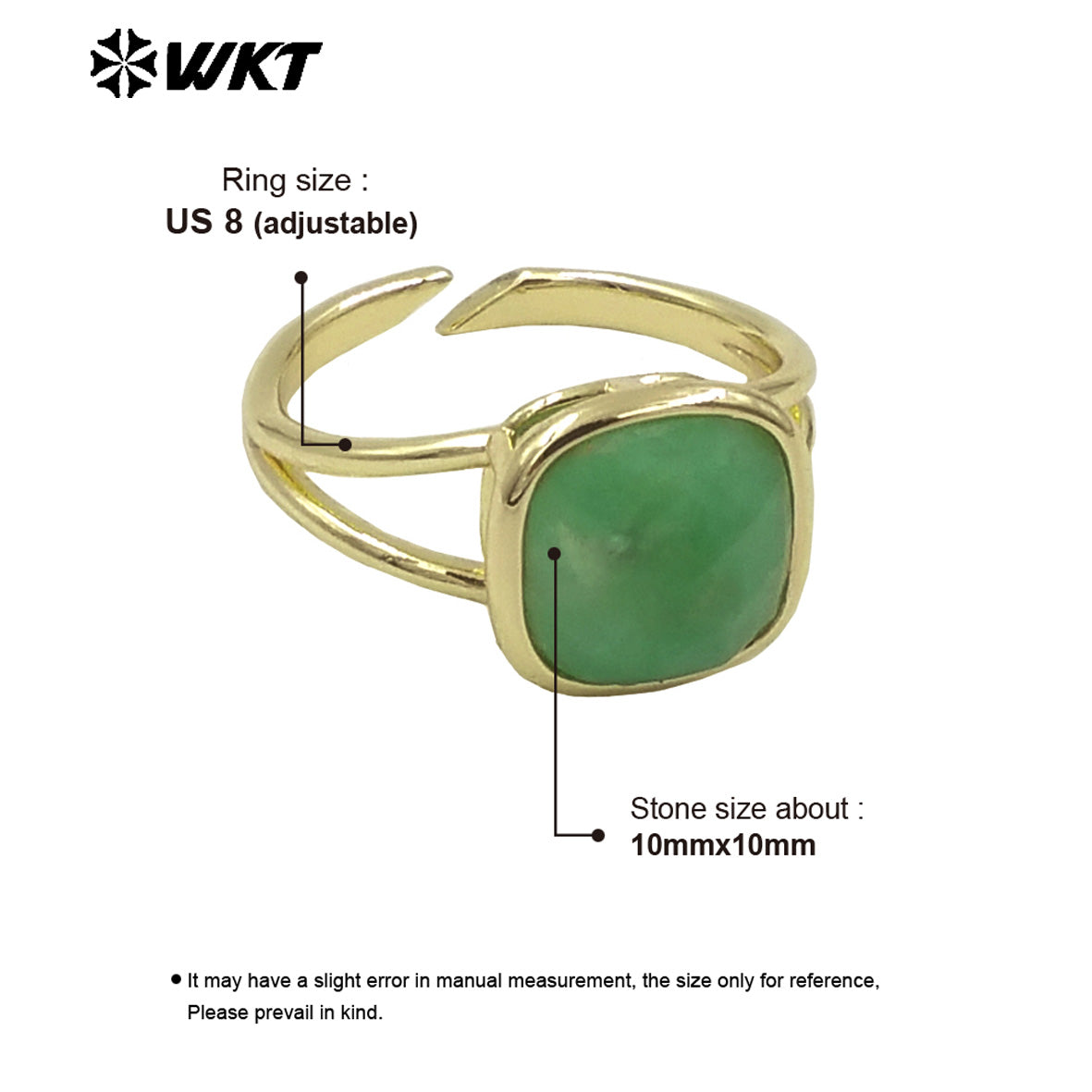 WT-R522 Wholesale New Square Natural Gemstone Setting Birthday Stone Elegant Small Amethyst Ring