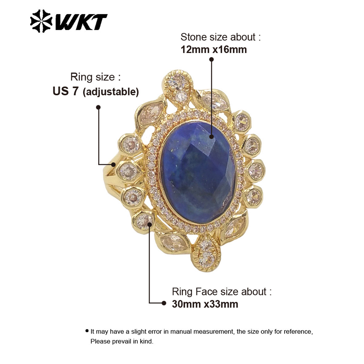 WT-MR028 Newest Summer Design Fashionable Royal Court Style Precious Women Adjustable Natural Stone Zircon Wedding Ring