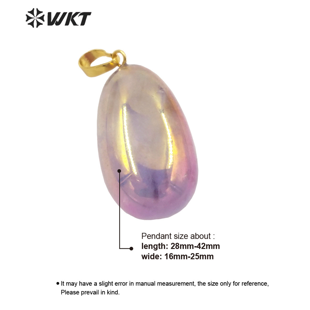 WT-P1807 Smooth Irregular Spherical Pendant Aura Electroplating Natural Stone Pendant Colorful Fantasy Natural Quartz Pendant