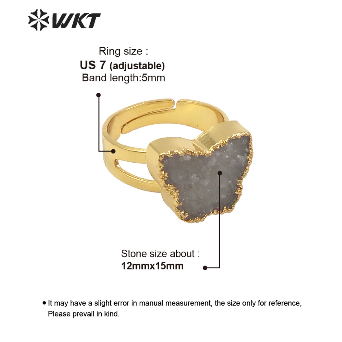 WT-R377 WKT Women Gorgeous Gold Electroplated Pearl and Tourmaline Stone Ring Fashion Gemstone Cocktail Ring for Party
