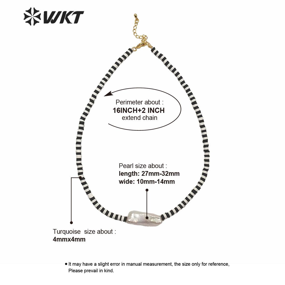 WT-JN126 WKT 16 Inch Long Hand Make Strand Pearl Necklace Lady Summer Hot 4mm Resin Beads Choker Pearl Necklace for Wedding