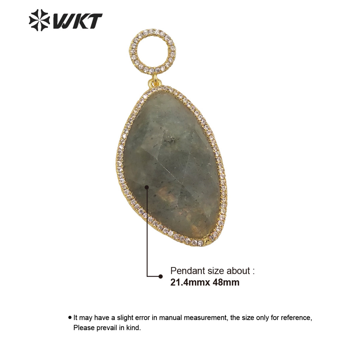 WT-MP239 WKT 2022 Hot Sale Infinity Charms Colored Stone Oval Pendant Zircon Pendant Lady Necklace Jewelry for Gift