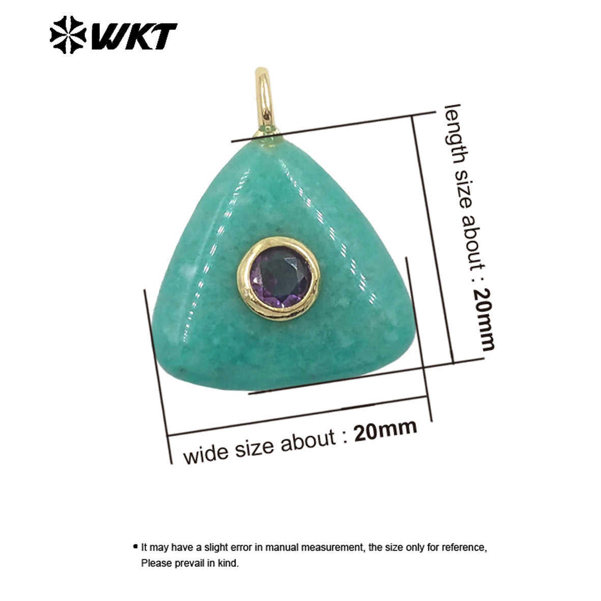 WT-P2021 High Quality Lovely Triangle Rose Quartz Natural Gemstones And Zircon Pendants For Necklace Decoration Charms