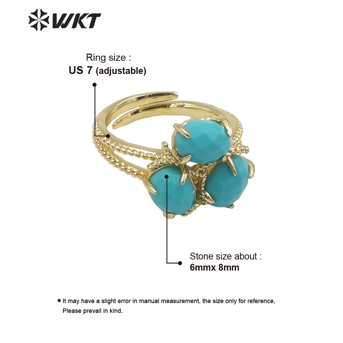 WT-R482 WKT Fashion Design Trendy Gift for Women Colorful High Quality Gorgeous Natural Jade Stone Ring