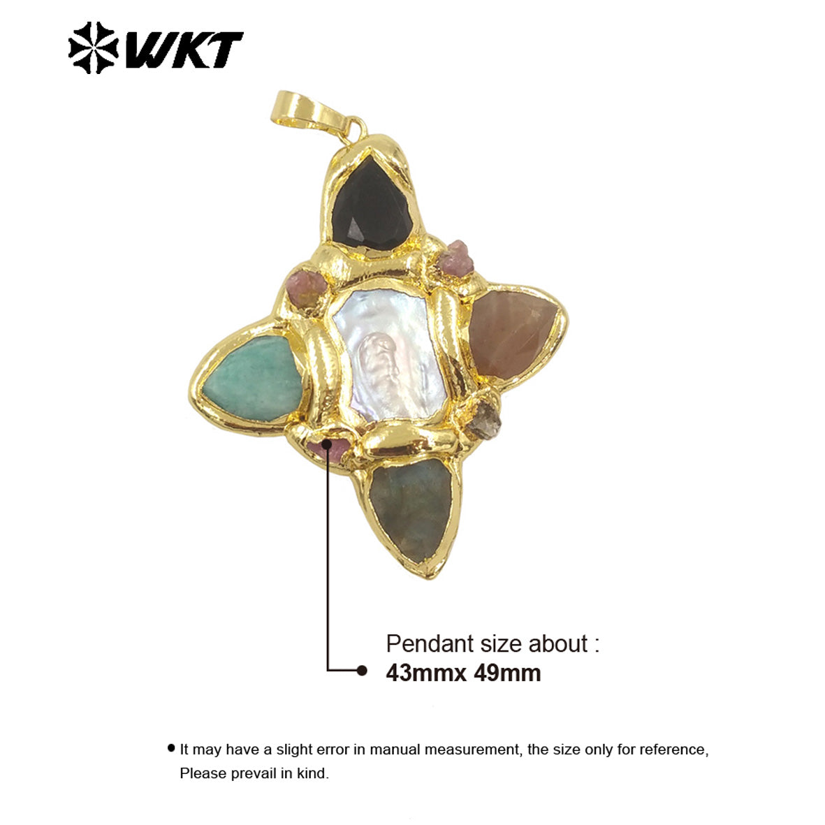 WT-JP379 Amazing New Design Popular Diamond Cross Shape With Natural Pear Stone and Pearl Made Jewelry Pendants for Necklace