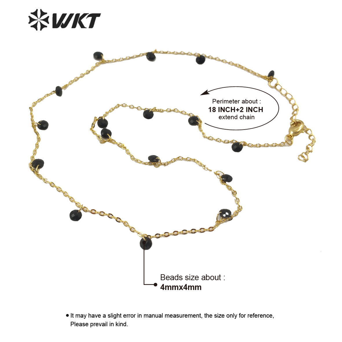 WT-N1203 Women Fashion 4mm Crystal Beads Necklace Hot Sale Jewelry New Arrival Crystal Beads Chain