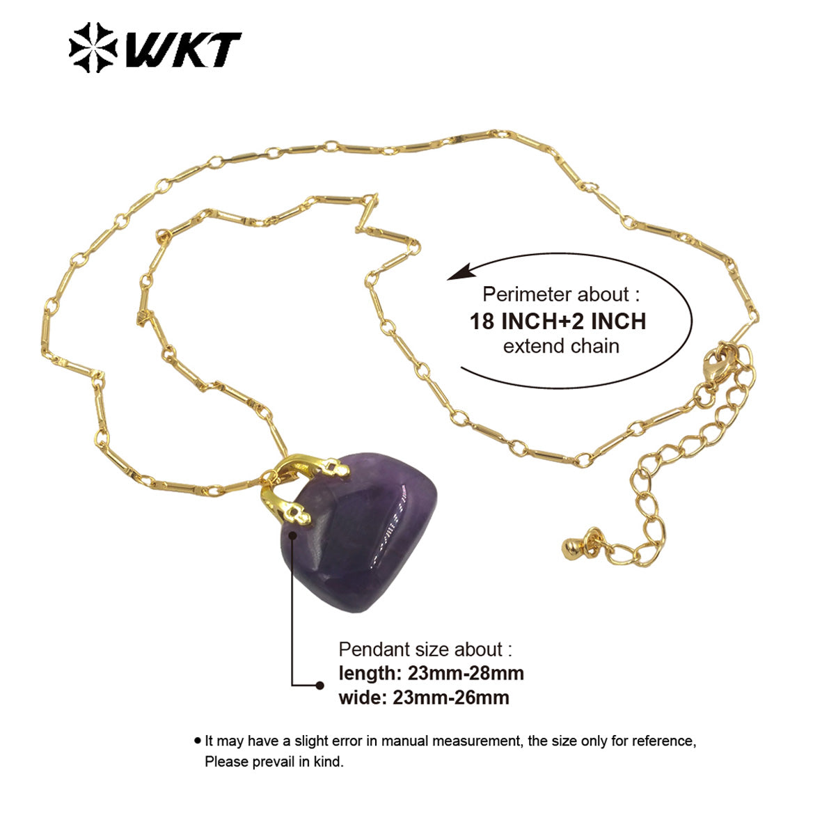 WT-N1362 Cute Handbag Shape Crystal Clear Natural Colored Gemstone Necklace Ladies Jewelry Necklace Gemstone Necklace