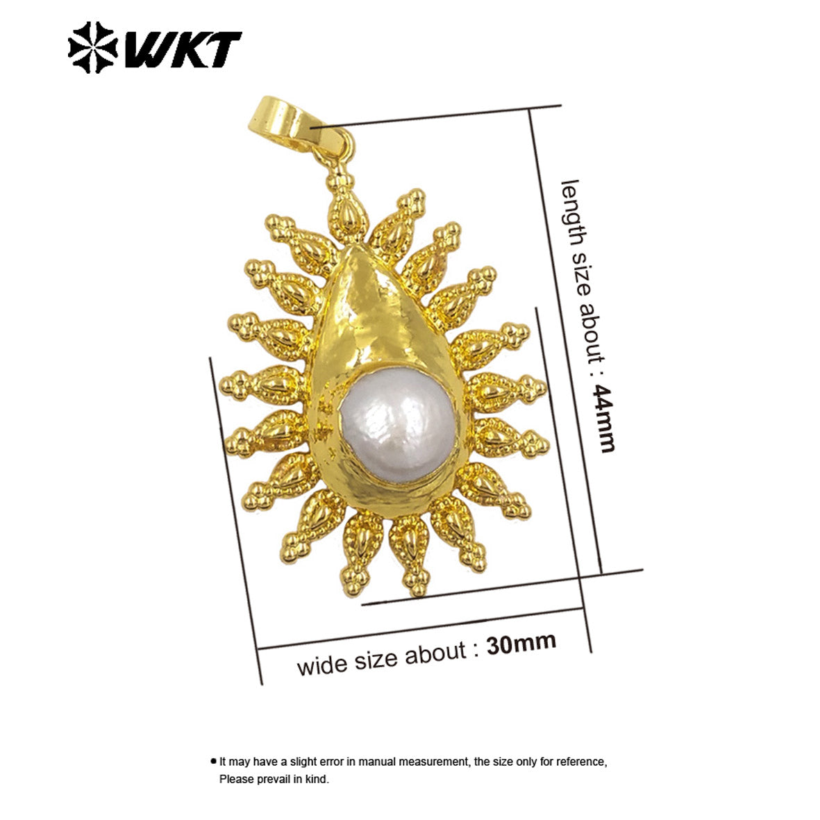 WT-JP437 Wholesale Unique Design Waterdrop Shape 18K Gold Plated With Natural Freshwater Pearl Pendant Women Necklace DIY
