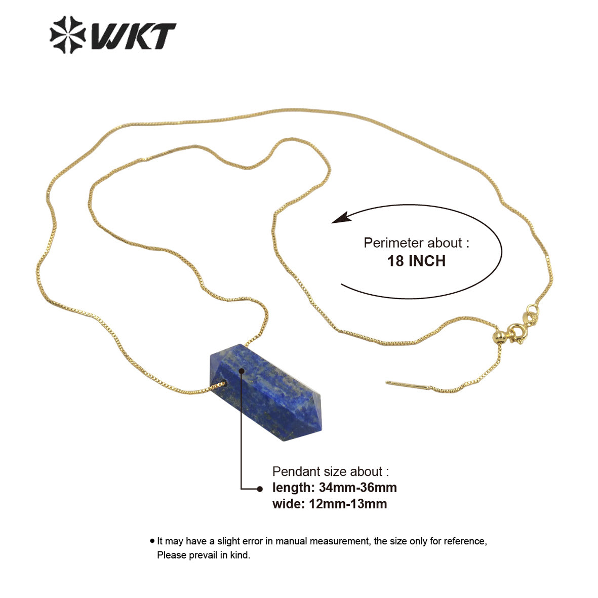 WT-N1373 Crystal clear Hexagonal Column Necklace Concise Style Pendant Colorful Stone Simple Jewelry Natural Stone Necklace